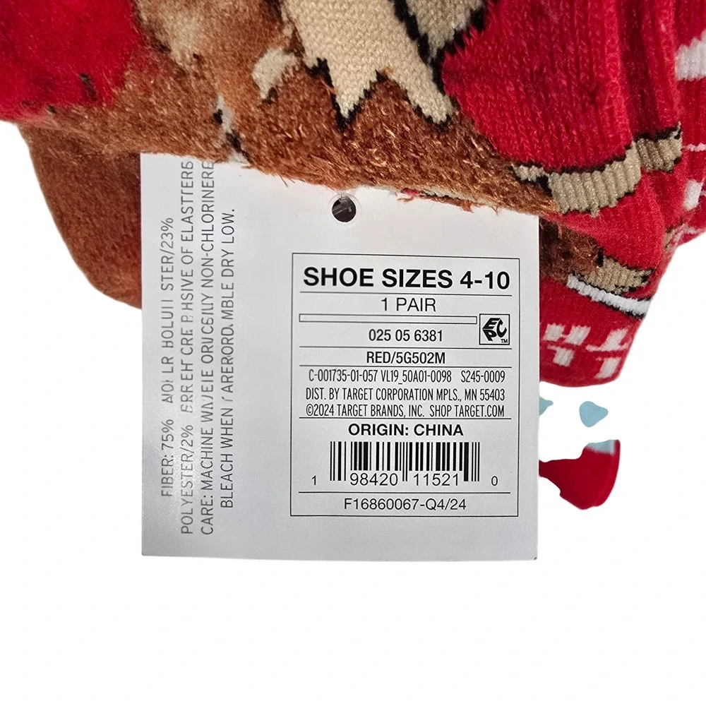 Lot of 5 Target Crew Socks Womens Shoes Size 4-10 Valentines Hearts Love Animals